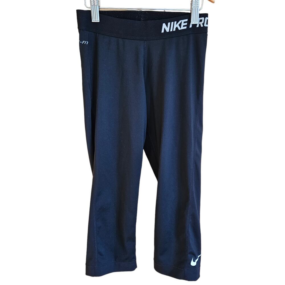 Nike Pro Dri-Fit Leggings Capri Athletic Bottoms Black XSmall